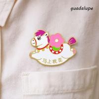 ราคา GUADALUPE1 Zodiac Horse เข็มกลัด การ์ตูนตกแต่งสัตว์เข็มกลัด ป้าย Pins น่ารักโลหะผสมสังกะสี Blessing Steed เข็มกลัดปีใหม่ (50909198112)