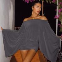 ราคา GUADALUPE1 Bodycon Dress แขนยาวปิดไหล่ หวาน Slim Fit สีเทาเรียบง่าย Batwing Sleeve Dress Party Clubwear (48159143463)