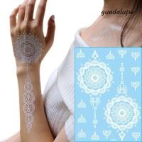 ราคา GUADALUPE1 สติ๊กเกอร์รอยสักเฮนน่า สติ๊กเกอร์ถ่ายน้ําอินเดีย Mehndi ดอกไม้เฮนน่ารอยสักชั่วคราว สีขาวปลอมทันทีกันน้ํา Body Art สติกเกอร์นิ้วมือขาแขน (57658042917)