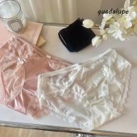 ราคา GUADALUPE1 ลูกไม้กางเกงไม่มีรอยต่อ ผ้าฝ้ายเป้าชุดชั้นในโปร่งใสสําหรับผู้หญิง โบว์หวาน Franch สไตล์ตาข่ายกางเกงลูกไม้ Lady (56207288488)