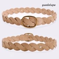 ราคา GUADALUPE1 เข็มขัดหนัง PU สาน Twists ทอเข็มขัด แฟชั่นขาหัวเข็มขัดโลหะ Retro เข็มขัดผู้ชายชาย (56058198982)