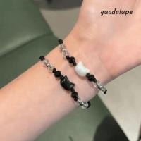 ราคา GUADALUPE1 สร้อยข้อมือคู่ Minimalist Design Moonstone Obsidian กระต่ายทอสร้อยข้อมือ น่ารักสีดําสีขาวน่ารักลูกปัดแมวสร้อยข้อมือ Unisex (55908649615)