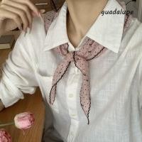 ราคา GUADALUPE1 Polka Dot Triangle Headscarf French Pastoral เกาหลี Neckerchief แฟชั่น Sun Protection Bow โพลีเอสเตอร์เสื้อ Extender ครีมกันแดด (55857923726)