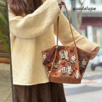 ราคา GUADALUPE1 Horse Tote Bag Casual Korean Style Print Shoulder Bag Portable Pony Large Capacity Cute New Year Handag Women (55759084802)
