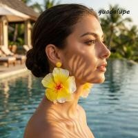 ราคา GUADALUPE1 ต่างหูดอกไม้ผ้า ต่างหูจี้ดอกไม้สีสันสดใสหวาน ผ้าสด Big Retro Beach Drop ต่างหูผู้หญิง (55607076977)