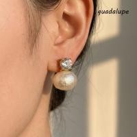 ราคา GUADALUPE1 Pearl Studs Sweet Light Luxury Zircon Stud โรแมนติกElegant Classic Crystal Dropต่างหูParty (55408448426)