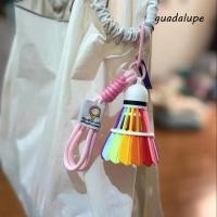 ราคา GUADALUPE1 จี้กระเป๋าแบดมินตัน สีรุ้งสร้างสรรค์พวงกุญแจแบดมินตัน แฟชั่นแขวนตลกกระเป๋าเป้สะพายหลังตกแต่ง 3D การพิมพ์พวงกุญแจ (55058864671)
