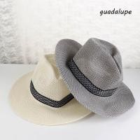 ราคา GUADALUPE1 ชายวัยกลางคนหมวกฟางถังหมวกเย็นหญิงท่องเที่ยวชายหาดพ่อ Bowler หมวกสีทึบ (54458274436)