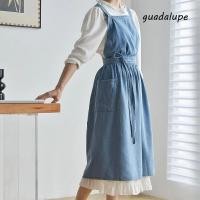 ราคา GUADALUPE1 ผ้ากันเปื้อนยีนส์วินเทจ ผ้ากันเปื้อนไขว้หลังเอวปรับได้ที่ทนต่อคราบ ชุดทํางานผ้าฝ้าย ผ้ากันเปื้อนทําความสะอาดที่สะดวกสบายซักได้ สวน (54357005185)