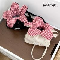 ราคา GUADALUPE1 Flower Drawstring Crossbody Bag Pocket Korean Style Sparkly Star Flower Bag weight Plaid Cute Cloth Canvas Shoulder Bag Vacation (54256707384)