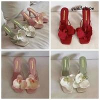 ราคา GUADALUPE1 รองเท้าแตะดอกไม้ รองเท้าแตะส้นสูงหรูหราชายหาด แฟชั่นฤดูร้อนออกสวมใส่วันหยุดรองเท้าแตะผู้หญิง Lady (53609001159)