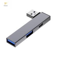 ราคา PPY แบบพกพา USB3 0 Hub USB ถึง Type C และ 2 พอร์ต USB USB Hub สําหรับ Window Linux Androids อุปกรณ์ Fast Data Transfer 5Gbps (56406412321)