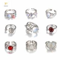 ราคา ชุดแหวนชุบเงิน 9 ชิ้น มูนสโตน และหัวใจ สวยงามไม่เหมือนใคร (52657602240)