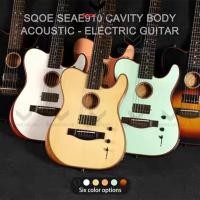 ราคา SQOE กีตาร์โปร่งไฟฟ้า รุ่น SEAE910 ACOUSTASONIC ทรง TELECASTER GUITAR พร้อมกระเป๋าและอุปกรณ์ (26894235816)