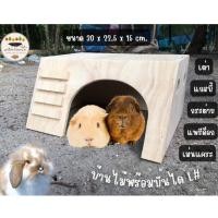 ราคา ขนาดใหญ่ บ้านไม้กระต่าย ที่นอนแกสบี้ ที่อาศัยเม่นแคระ บ้านนอนไม้ไร้สารเคลือบสีกัดแทะได้พร้อมบันไดปีน สไตร์มินิมอล บ้ (23372497816)