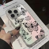 ราคา เคสไอโฟน สำหรับ iPhone 17 16 15 Pro Max 11 12 13 14 Pro Max X XR XS Max 7Plus 8Plus ผีเสื้อสีดำไล่ระดับ สำหรับผ้าสีไอศรี (53059358354)