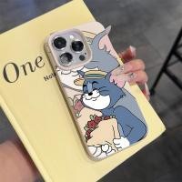 ราคา เคสไอโฟน สำหรับ iPhone 17 16 15 Pro Max 11 12 13 14 6 6P 7 8Plus X XR XS Max แมวกับช่อดอกไม้ เปลือกนิ่มลายลิ้นจี่ DO (52608729666)