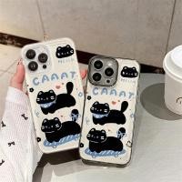 ราคา เคสไอโฟน สำหรับ iPhone 17 16 15 Pro Max 11 12 13 14 6 6P 7 8Plus X XR XS Max แมวดำสองตัว เคสไอโฟน สำหรับใสแบบแวววาว TPU (54508716325)