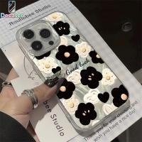 ราคา เคสไอโฟน สำหรับ iPhone 17 16 15 Pro Max 11 12 13 14 Pro Max X XR XS Max 7Plus 8Plus ดอกไม้สีดำวินเทจ สำหรับผ้าสีไอศรี (54759358230)