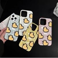 ราคา เคสไอโฟน สำหรับ iPhone 17 16 15 Pro Max 11 12 13 14 6 6P 7 8Plus X XR XS Max เป็ดน้อยสีเหลืองน่ารัก เปลือกนิ่มลายลิ้นจี่ (40929998768)