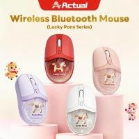 ราคา Actual เมาส์ไร้สายบลูทูธ ลายม้าคน่ารัก Lucky Pony ไร้เสียงคลิก ใช้กับโน้ตบุ๊ก แท็บเล็ต (49858807090)