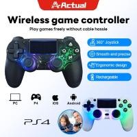 ราคา Actual จอยเกมส์ PC จอย การเชื่อมต่อบลูทูธ พร้อมไฟ RGB ไม่ล่าช้า Gaming Controller JoyStick For PC PS4 Android iOS (57655325220)