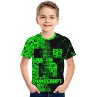 ราคา เสื้อยืดแขนสั้นลายพิมพ์ Minecraft เหมาะสำหรับหนุ่มๆ ในฤดูร้อน (41129793679)