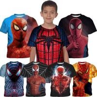 ราคา เสื้อยืด พิมพ์ลาย Marvel Spiderman แฟชั่นฤดูร้อน สําหรับเด็กผู้ชาย และเด็กผู้หญิง (22466690848)