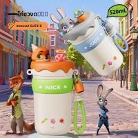ราคา Crazy Zoo Judy Nick Mickey Thermos Cup High value 316 Stainless Steel Straw Cup Cartoon Water Cup Gift (40328792853)