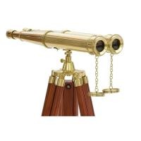 ราคา นำเข้า กล้องโทรทรรศน์สองลำกล้องทองเหลืองวินเทจพร้อมขาตั้งไม้ Vintage Brass ของตกแต่งสไตล์เดินเรือ ของขวัญทางทะเล (53702691764)