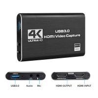 ราคา Capture Card การ์ดจับภาพ HDMI เป็น USB3 0 4K 60FPS สำหรับ PS4 PC มีรูไมค์ หูฟัง (44161595696)