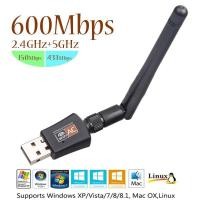 ราคา ตัวรับ wifi USB WiFi ตัวรับสัญญาณไวไฟ 5G และ 2 4G usb wifi 5g แบบมีเสา Wifi Adapter USB 2 0 (43359944095)