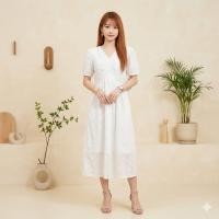 ราคา ชุดꔛ ꕤ เดรสลายฉลุ คอวีแต่งลูกไม้ มีซับในยาวเกือบเต็มตัว ความยาวดีꔛ ꕤ (57059176351)