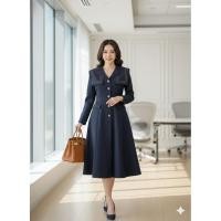 ราคา A76ꔛ ꕤ เดรสสีกรม ปกถอดออกได้ ปกกะลาสี งานผ้าสูทพรีเมี่ยมตัวซีเครทมีซับใน งานสวยมากꔛ ꕤ (51104872435)
