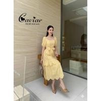 ราคา A135ꔛ ꕤ เดรสลูกไม้ฉลุทั้งชุด ป้าย Caviar สีเหลืองสวยๆ มีซับในอย่างดีꔛ ꕤ (49755720205)