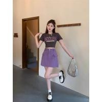 ราคา A124ꔛ ꕤ ชุด Set 2 ชิ้น กระโปรงยีนส์สีม่วง เสื้อกระโปรงเคมีดีต่อกันสุดๆꔛ ꕤ (42017726020)