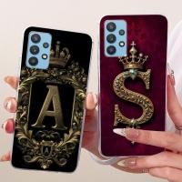 ราคา สําหรับ Samsung A32 5G SM A326B สําหรับ Samsung Galaxy A32 5G กรณีโปร่งใสหรูหรา Crown AZ ตัวอักษร 2D แบนรูปแบบนุ่มเคสโทรศัพท์ (50755623458)