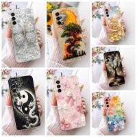 ราคา สําหรับ Samsung M23 5G กรณี M236B โปร่งใสแมวน่ารักแฟชั่นผีเสื้อตลก 2D ทาสีสําหรับ Samsung Galaxy M23 5G SM M236L (48306491447)