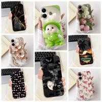 ราคา Vivo Y16 กรณี V2204 V2214 ซิลิโคนแมวน่ารักแฟชั่นผีเสื้อดอกไม้รักทาสีฝาครอบ Y16 Vivo Y 16 เคสโทรศัพท์ (43200391343)