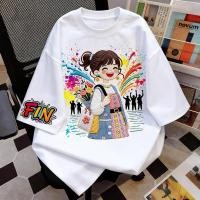 ราคา TEE SHOP oversize เสื้อยืดโอเวอร์ไซส์ แบบเกาหลีเท่ๆ Joyful Girl ลายพิมพ์เหมือนปัก ผ้านิ่มใส่สบาย ส่งปลายทางได้ (54657487732)