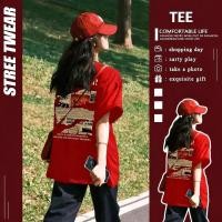 ราคา TEE SHOP เสื้อยืดผู้หญิงสไตล์เกาหลีฮิต Oversize สตรีท สกรีนลายวินเทจเท่ ไซซ์ใหญ่สบายๆ สำหรับสาวอวบ คู่รักชายหญิง (49454550089)