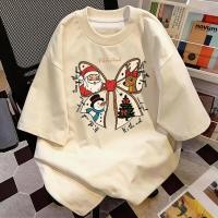 ราคา TEE SHOP เสื้อยืด oversize เสื้อเท่ๆ เกาหลี Christmas bow ไม่หดตัว เสื้อแฟชั่นใ เกาหลีสไตล์ พิมพ์ลาย ผ้านิ่มใส่สบายCOD (44428804060)