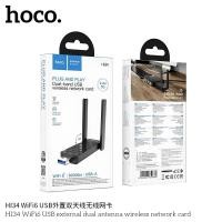 ราคา HOCO HI34 ตัวรับสัญญาณไวไฟ WiFi6 Adapter USB Speed 600Mbps 5GHz ยูเอสบีไวไฟ Wireless Network Card (41618794518)