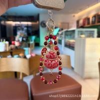 ราคา ห่วงโซ่โทรศัพท์มือถือจี้เพลงจินสองด้านโชคดีแมวมุกคริสตัลเงินเพิ่มเติมพวงกุญแจจี้กระเป๋า EDGQ (57258860761)