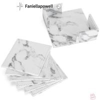 ราคา FANIELLAPOWELL 6 ชิ้นถ้วย Pad พร้อมถาดเก็บสไตล์นอร์ดิกถ้วย ตกแต่งโต๊ะสแควร์หนังเทียมกันน้ําความร้อนฉนวน Pad Home (58057829654)