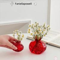 ราคา FANIELLAPOWELL แจกันแก้วมือเป่า สีแดงตกแต่งทับทิมแจกันแก้ว รูปร่างที่ไม่ซ้ํากันโปร่งใสผลไม้รูปร่างชาวไร่เดสก์ท็อปเครื่องประดับ (57553305701)