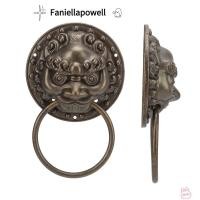 ราคา FANIELLAPOWELL ลูกบิดประตูโบราณ แหวนดึงประตูหัวสัตว์ย้อนยุค ที่จับตู้ ตู้ดึงทองเหลืองสีบรอนซ์ (57457299352)