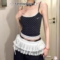 ราคา FANIELLAPOWELL Lace Up Ruffles กระโปรงมินิปักลายดอกไม้ สไตล์ Harajuku Y2K สำหรับใส่กับกางเกงยีนส์ (55000285952)