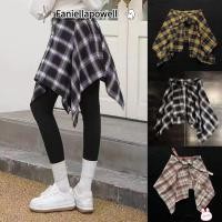 ราคา FANIELLAPOWELL ผู้หญิงกระโปรงลายสก๊อต เสื้อเอวยางยืดไม่สม่ําเสมอ Retro Bow knot Blue White Lattice Mini a line กระโปรงสั้นสาวStreetwear (53256958568)