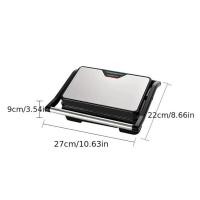 ราคา แบบพกพา Panini Grill Press เครื่องทําแซนวิชสูงสุด 6 ชิ้น 850W ความร้อนสองด้าน Non Stick เคลือบอาหาร เกรดเหล็ก Panini Maker พร้อมที่จับป้องกันความร้อนสําหรับอาหารเช้า Brunch Afterno (41860205272)